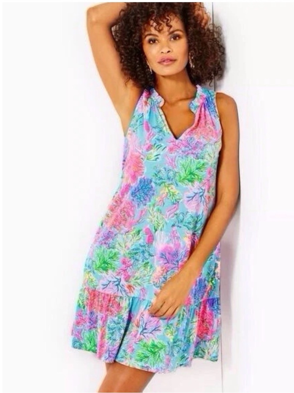 NWT Lilly Pulitzer Malone Dress Women Celestial Blue Cay To My Heart Swing Dress